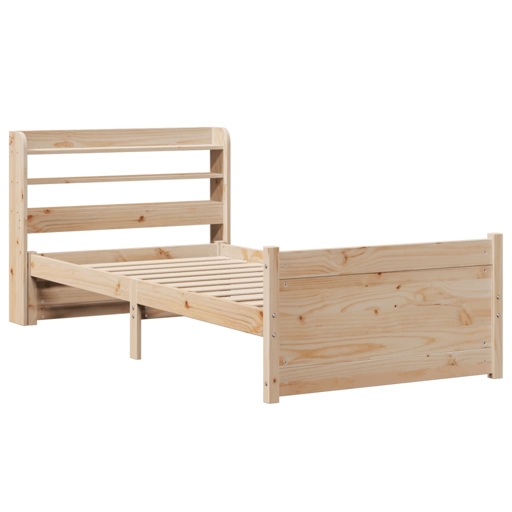 Bed Frame with Headboard without Mattress Brown 75 cm 190 cm