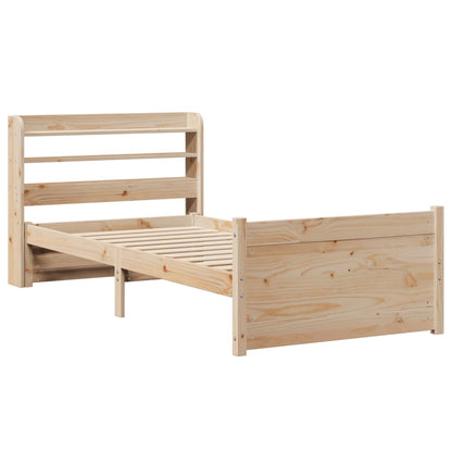 Bed Frame with Headboard without Mattress Brown 75 cm 190 cm