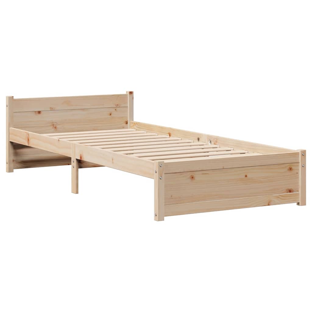 Bed Frame with Headboard without Mattress Brown 75 cm 190 cm