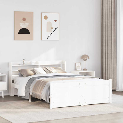 Bed Frame with Headboard without Mattress White 140 cm 190 cm