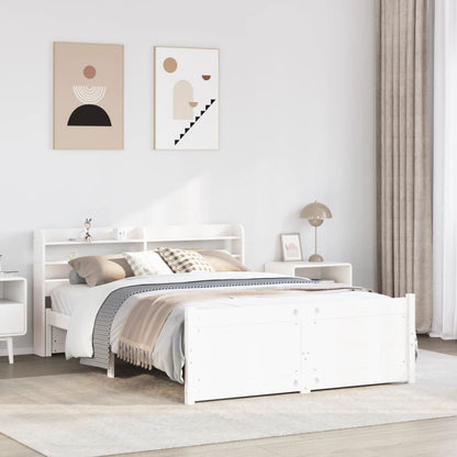 Bed Frame with Headboard without Mattress White 150 cm 200 cm