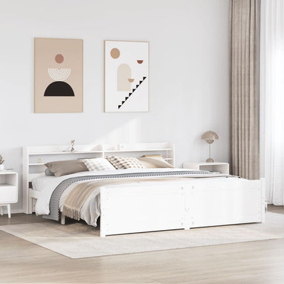 Bed Frame with Headboard without Mattress White 180 cm 200 cm