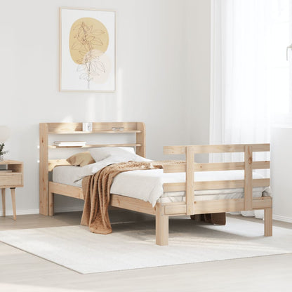 Bed Frame with Headboard without Mattress Brown 90 cm 200 cm