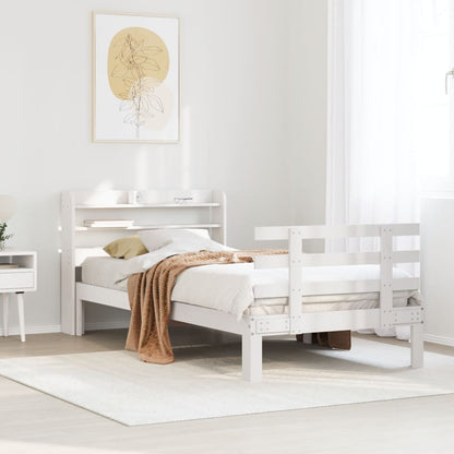 Bed Frame with Headboard without Mattress White 90 cm 200 cm