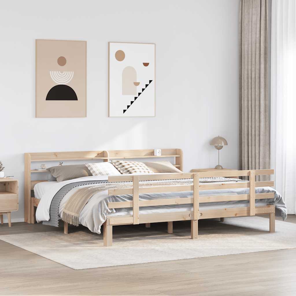 Bed Frame with Headboard without Mattress Brown 180 cm 200 cm