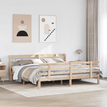 Bed Frame with Headboard without Mattress Brown 180 cm 200 cm
