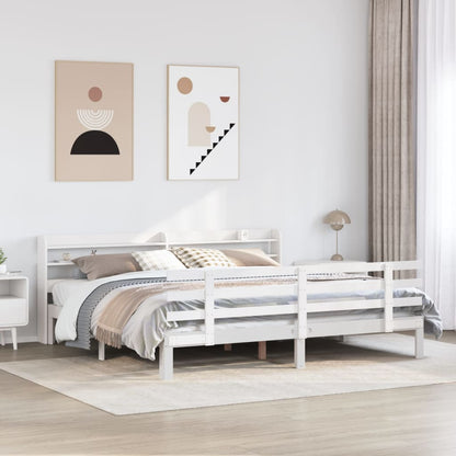 Bed Frame with Headboard without Mattress White 180 cm 200 cm