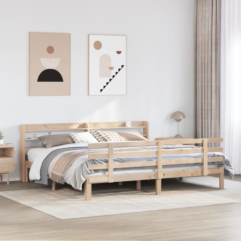 Bed Frame with Headboard without Mattress Brown 200 cm 200 cm