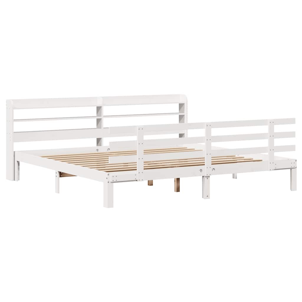 Bed Frame with Headboard without Mattress White 200 cm 200 cm