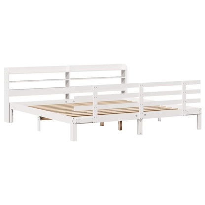Bed Frame with Headboard without Mattress White 200 cm 200 cm
