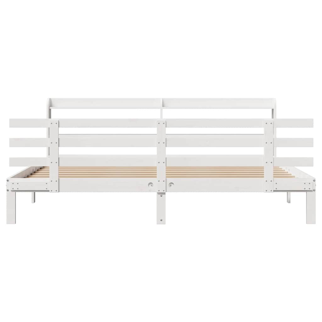 Bed Frame with Headboard without Mattress White 200 cm 200 cm