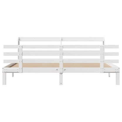 Bed Frame with Headboard without Mattress White 200 cm 200 cm