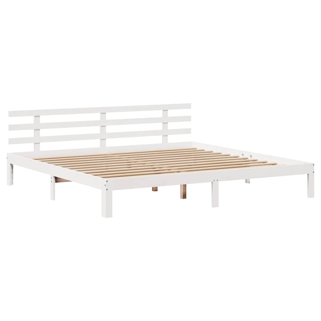 Bed Frame with Headboard without Mattress White 200 cm 200 cm