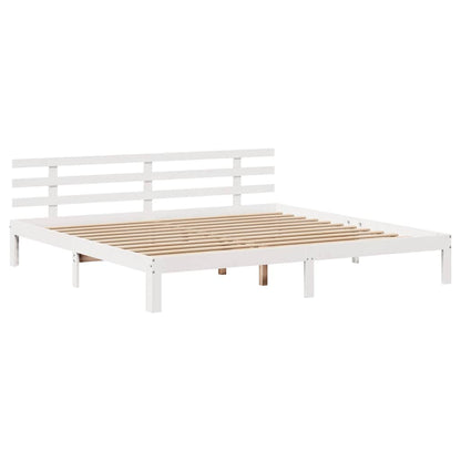 Bed Frame with Headboard without Mattress White 200 cm 200 cm