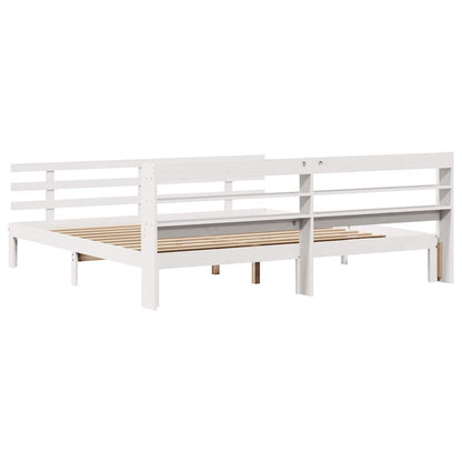 Bed Frame with Headboard without Mattress White 200 cm 200 cm