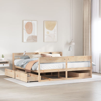 vidaXL Bed Frame without Mattress Solid Wood Pine Length 200 cm