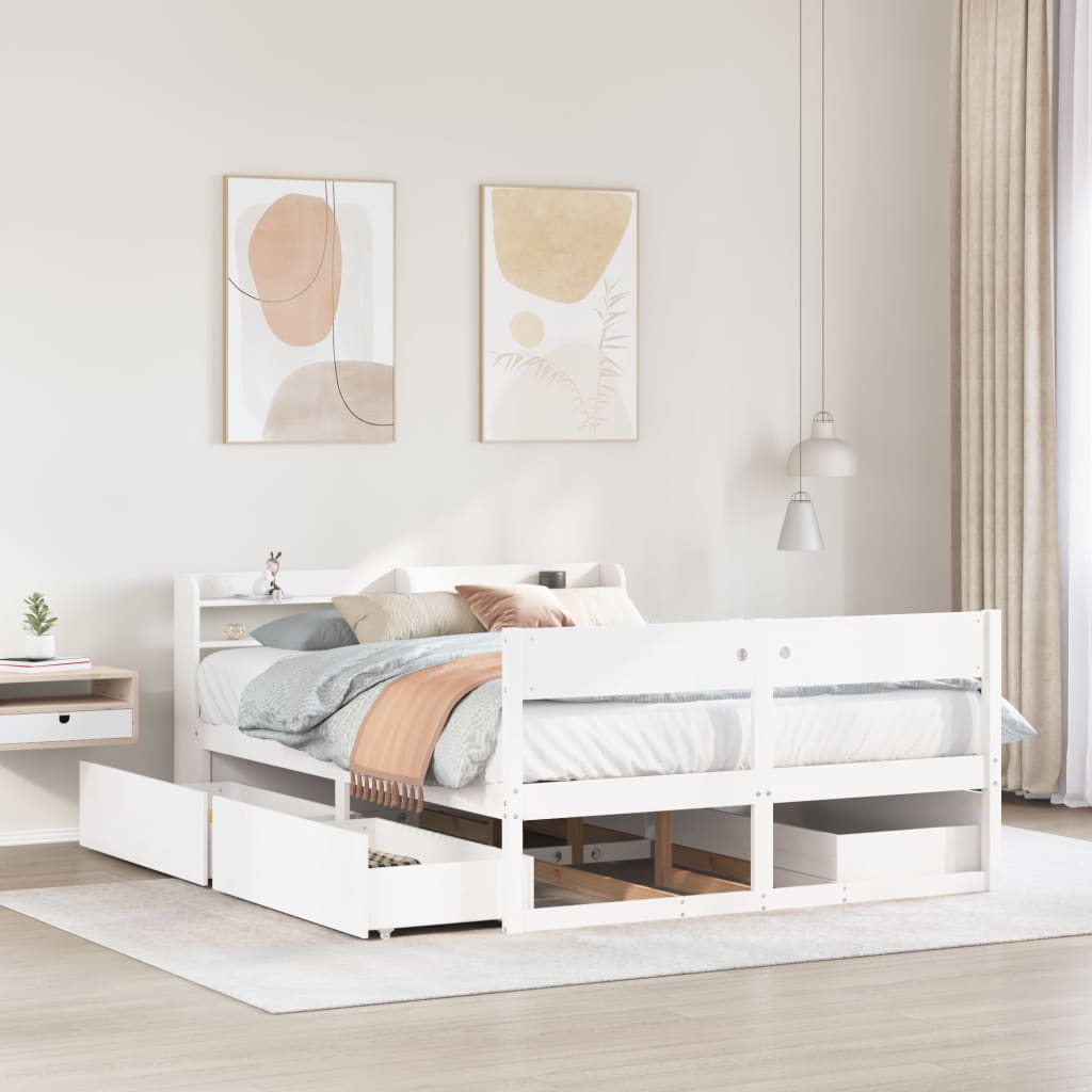 vidaXL Bed Frame without Mattress Solid Wood Pine Length 200 cm