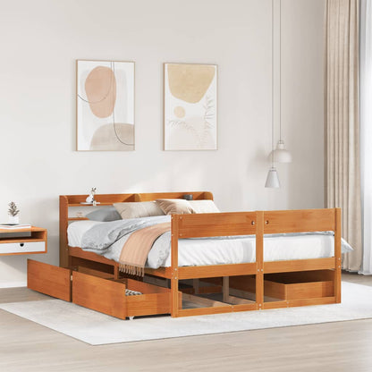 vidaXL Bed Frame without Mattress Solid Wood Pine Length 200 cm