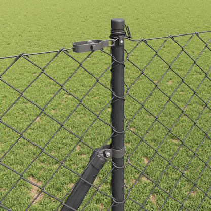 Chainlink Fence 25 x 0.4 m PVC-Coated Steel mesh Size 60 x 60 mm mesh Ground Fix Grey 1.4 m