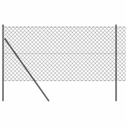 Chainlink Fence 25 x 0.4 m PVC-Coated Steel mesh Size 60 x 60 mm mesh Ground Fix Grey 1.4 m