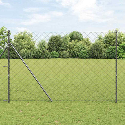 Chainlink Fence 25 x 0.4 m PVC-Coated Steel mesh Size 60 x 60 mm mesh Ground Fix Grey 1.6 m