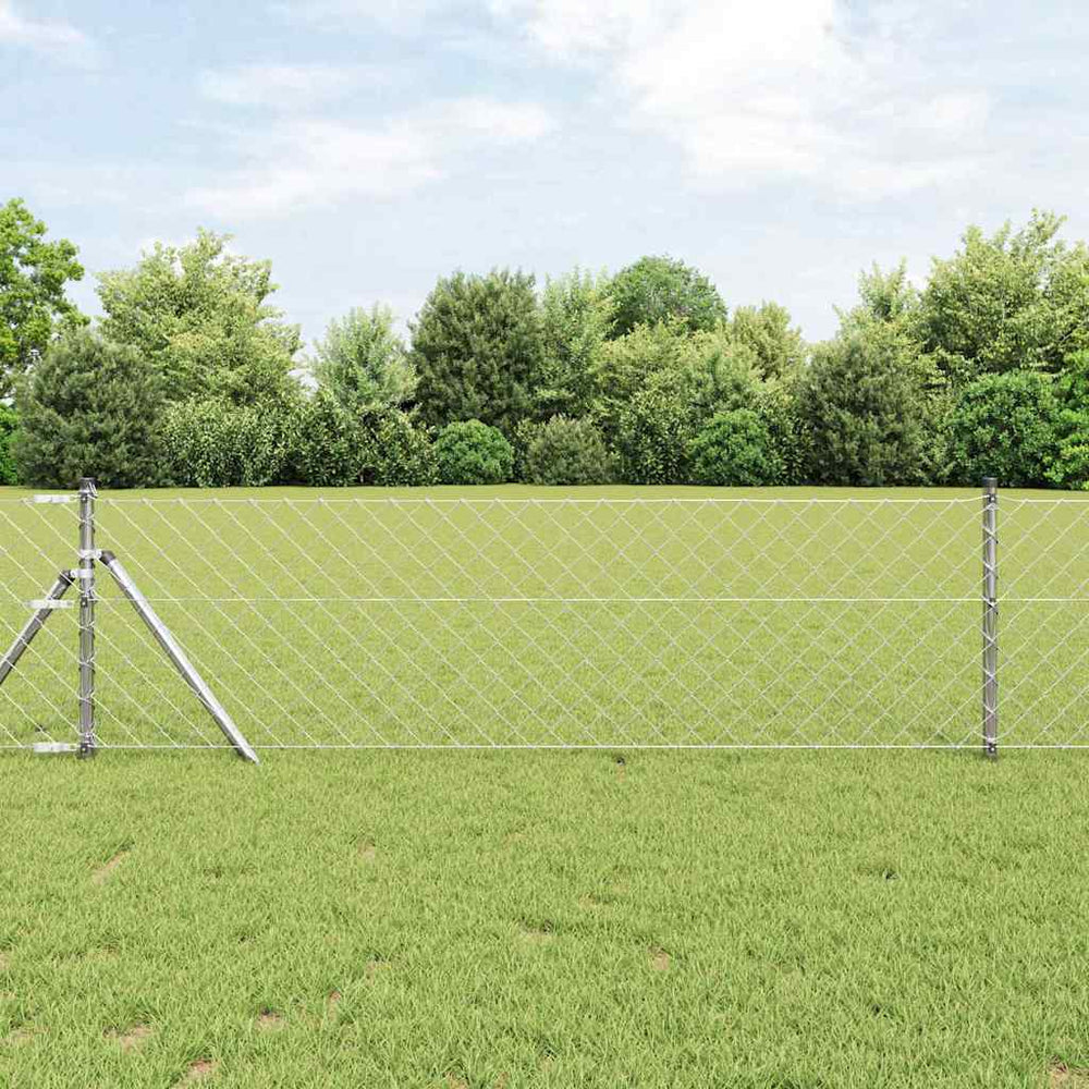 vidaXL Chainlink Fence 25 x 0.4 m PVC-Coated Steel mesh Size 60 x 60 mm mesh Ground Fix