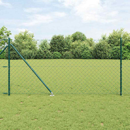 Chainlink Fence with Spikes 25 x 0.4 m PVC-Coated Steel mesh Size 60 x 60 mm mesh Spike Anchor Fix Green 1.4 m