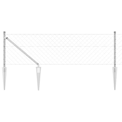 Chainlink Fence with Spikes 25 x 0.4 m PVC-Coated Steel mesh Size 60 x 60 mm mesh Spike Anchor Fix Galvanised steel 0.4 m