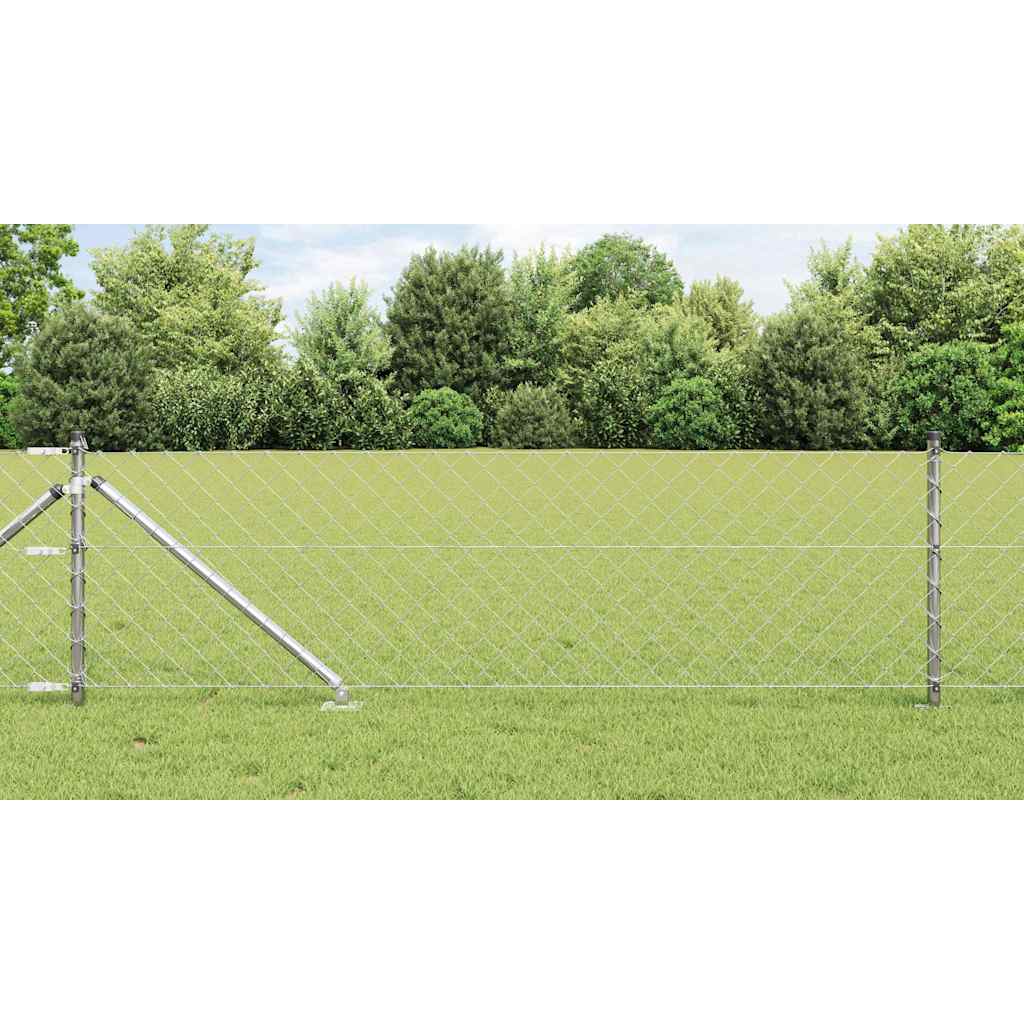 Chainlink Fence with Spikes 25 x 0.4 m PVC-Coated Steel mesh Size 60 x 60 mm mesh Spike Anchor Fix Galvanised steel 0.8 m
