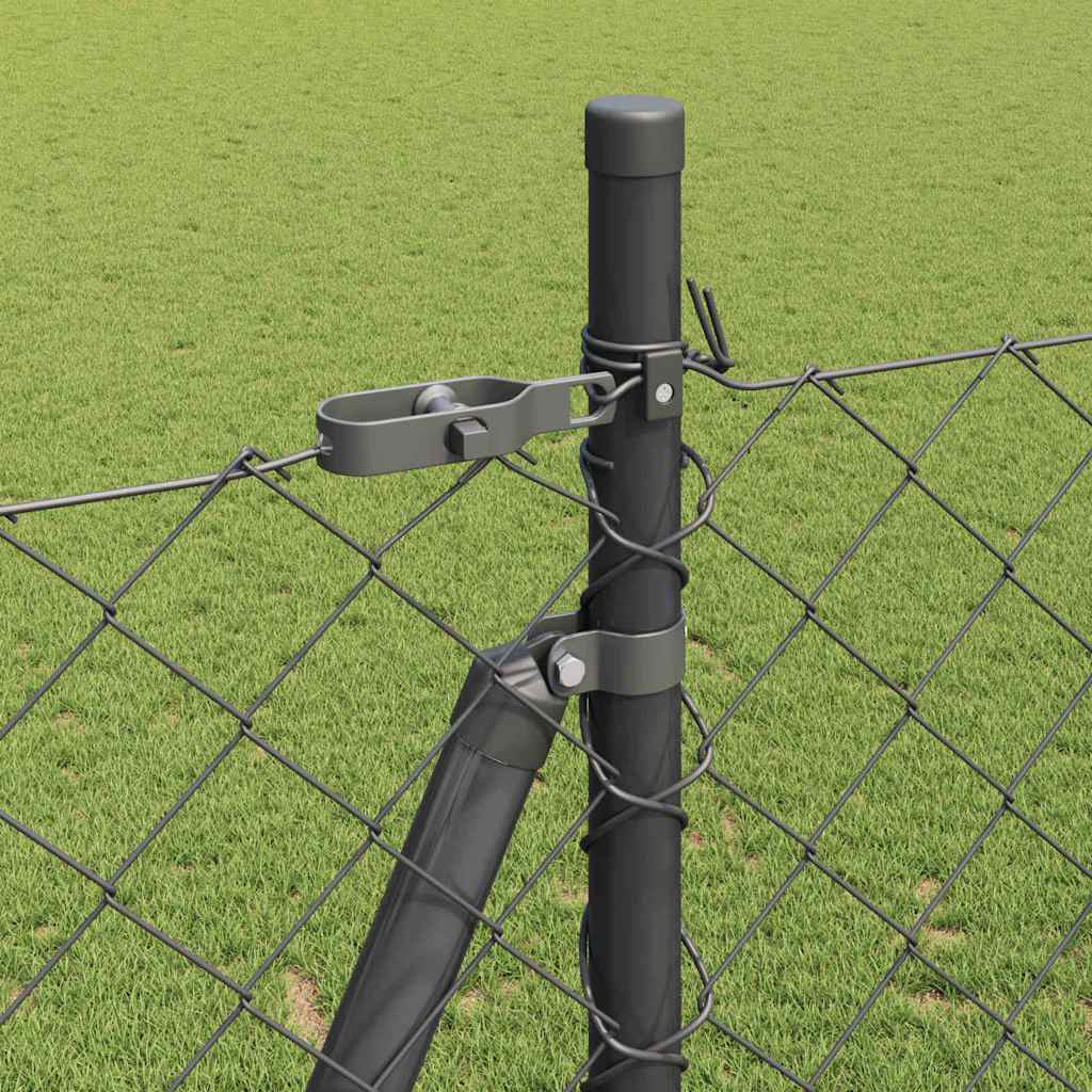 Chainlink Fence with Concrete Base 25 x 0.4 m PVC-Coated Steel mesh Size 60 x 60 mm mesh Concrete Base Fix Grey 1.4 m