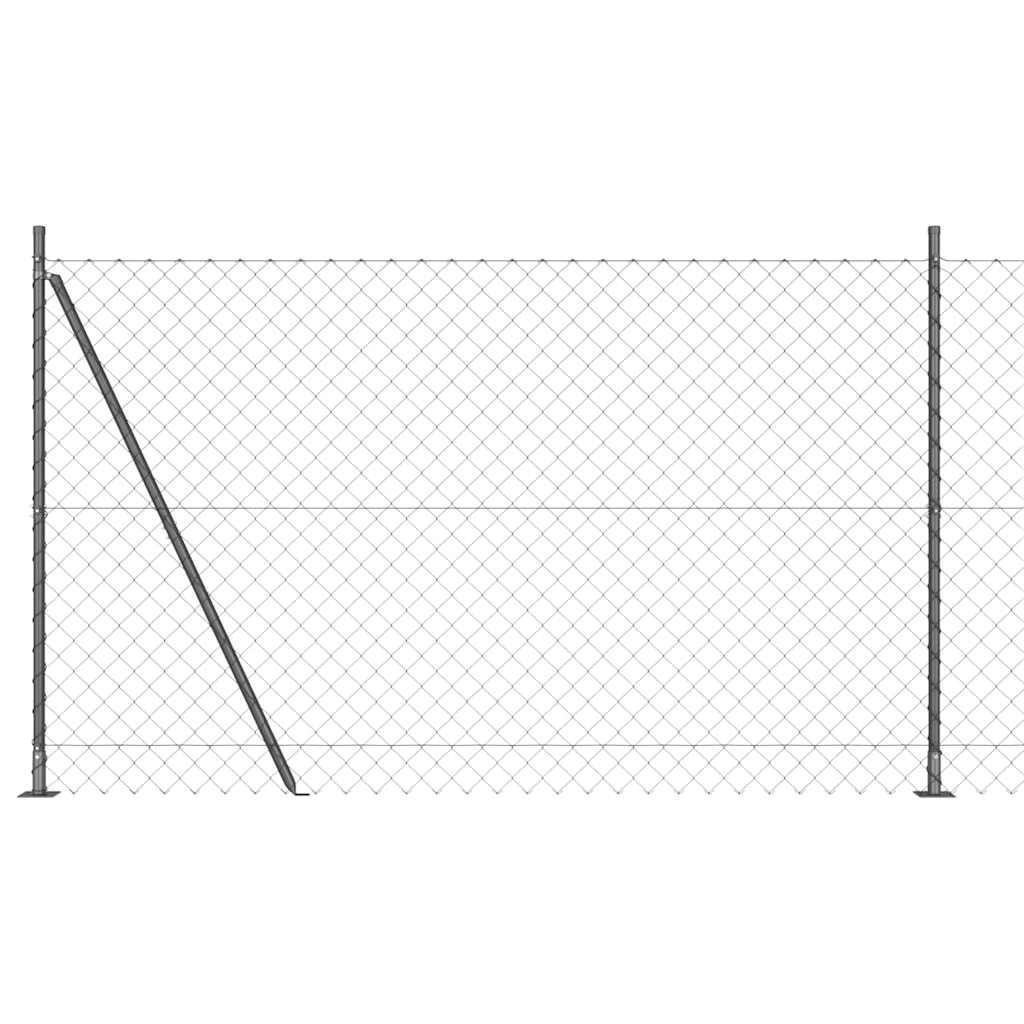 Chainlink Fence with Concrete Base 25 x 0.4 m PVC-Coated Steel mesh Size 60 x 60 mm mesh Concrete Base Fix Grey 1.4 m