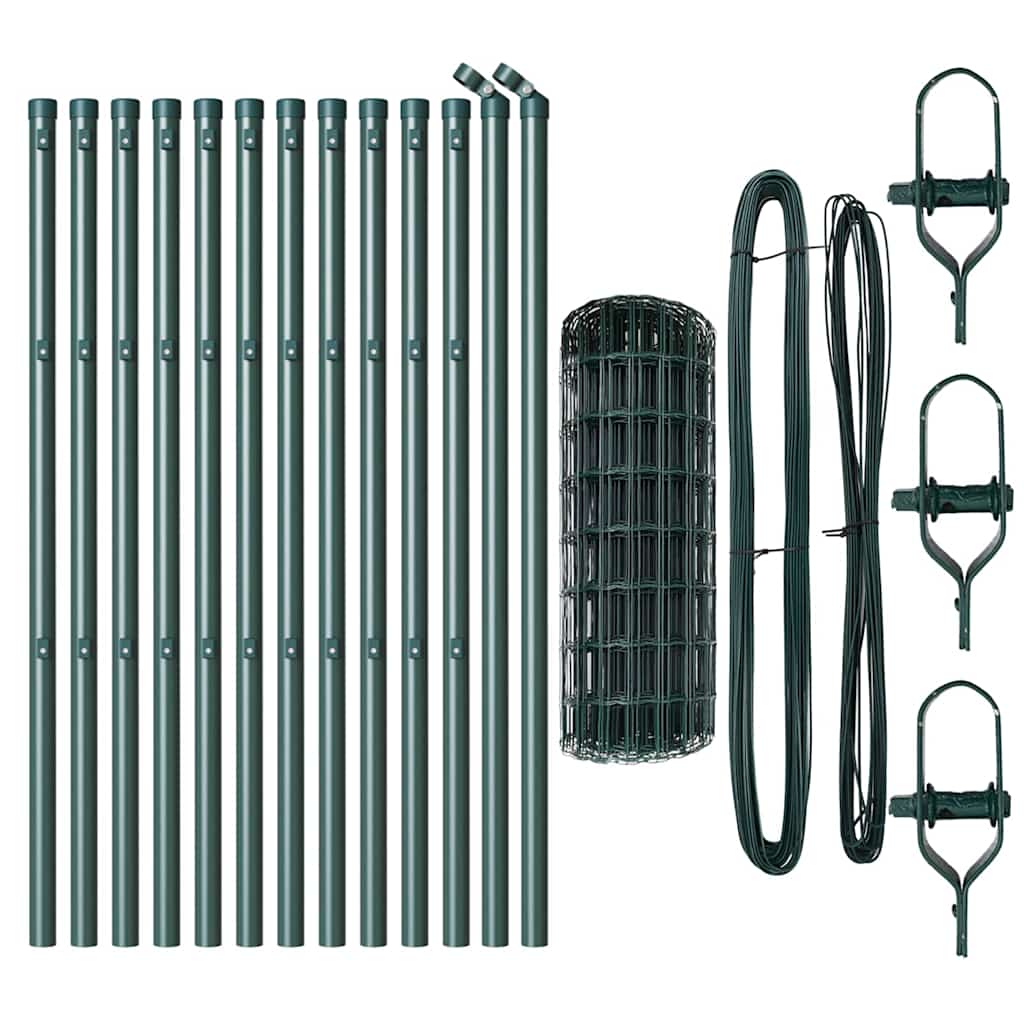 Euro Fence 25 x 0.6 m PVC-Coated Steel Mesh Ground Fix Green 50 x 75 mm mesh