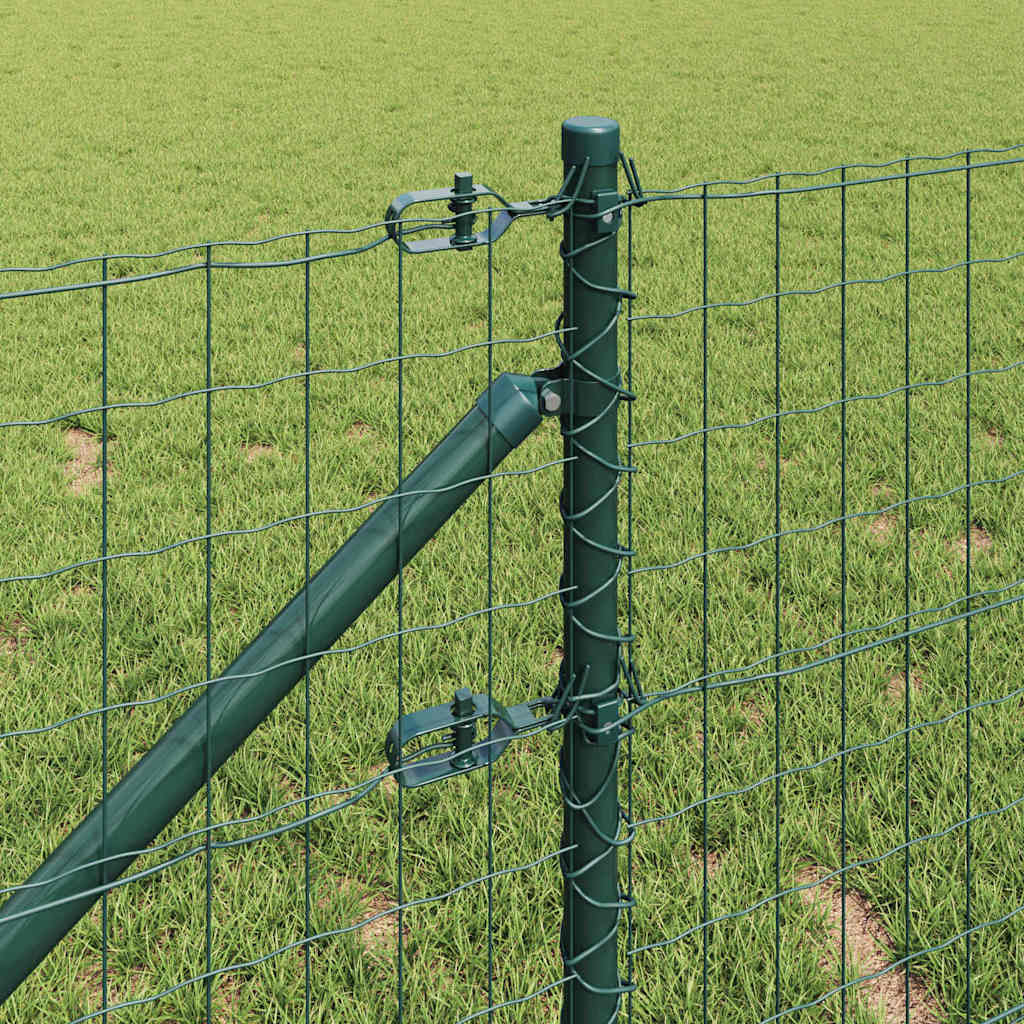 Euro Fence with Spikes 50 x 0.4 m PVC-Coated Steel Mesh Spike Anchor Fix Green 0.4 m 50 x 100 mm mesh