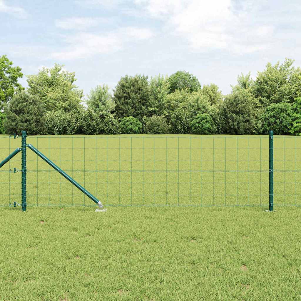 Euro Fence with Spikes 50 x 0.4 m PVC-Coated Steel Mesh Spike Anchor Fix Green 0.4 m 100 x 100 mm mesh