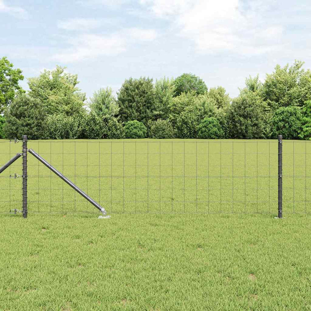 vidaXL Euro Fence with Spikes 10 x 1 m PVC-Coated Steel Mesh Spike Anchor Fix Grey mesh Size 100 x 100 mm mesh