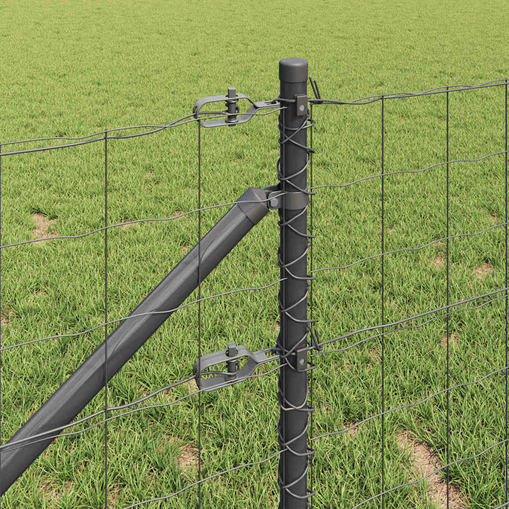 Euro Fence with Spikes 10 x 1 m PVC-Coated Steel Mesh Spike Anchor Fix Grey mesh Size 100 x 100 mm mesh 0.8 m