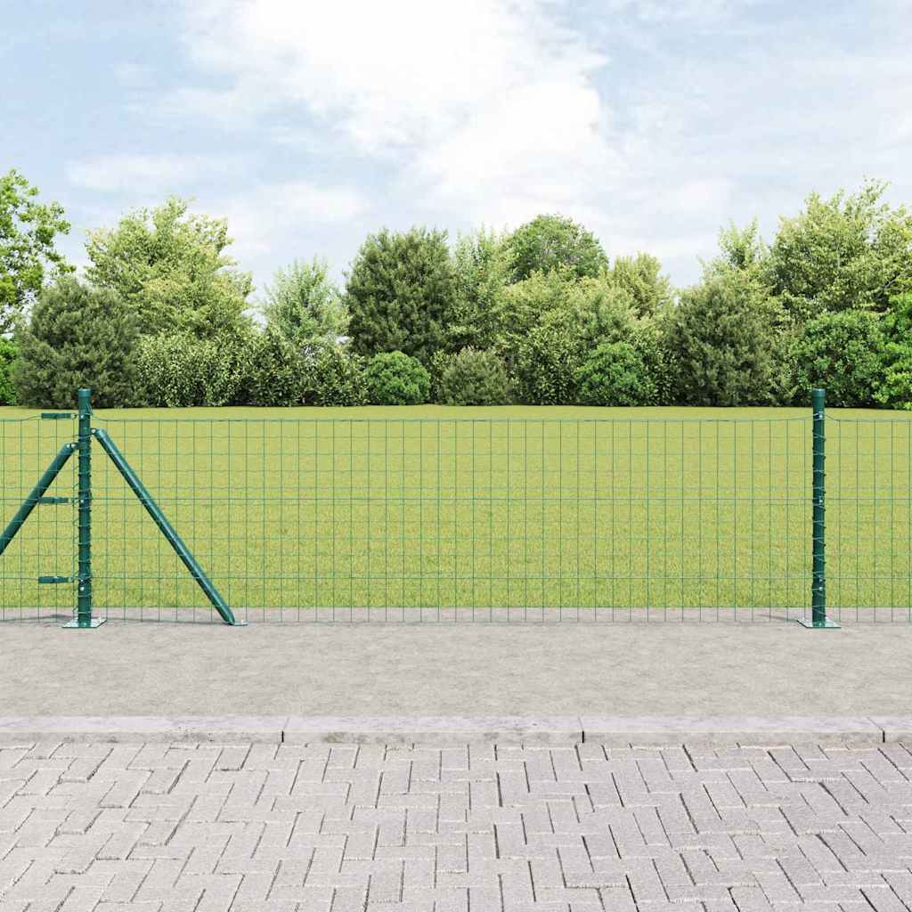 Euro Fence with Concrete Base 50 x 0.4 m PVC-Coated Steel Concrete Base Fix Green 0.6 m 50 x 50 mm mesh