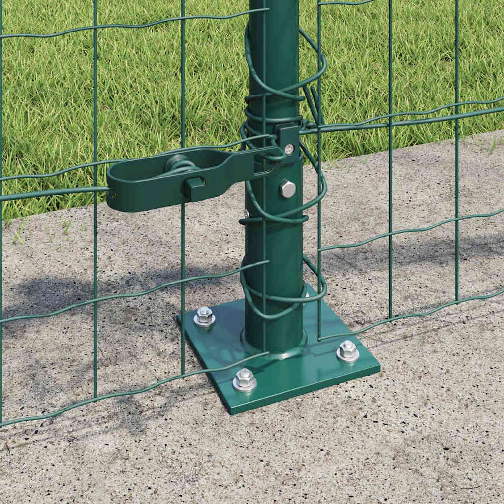 Euro Fence with Concrete Base 50 x 0.4 m PVC-Coated Steel Concrete Base Fix Green 0.4 m 50 x 100 mm mesh