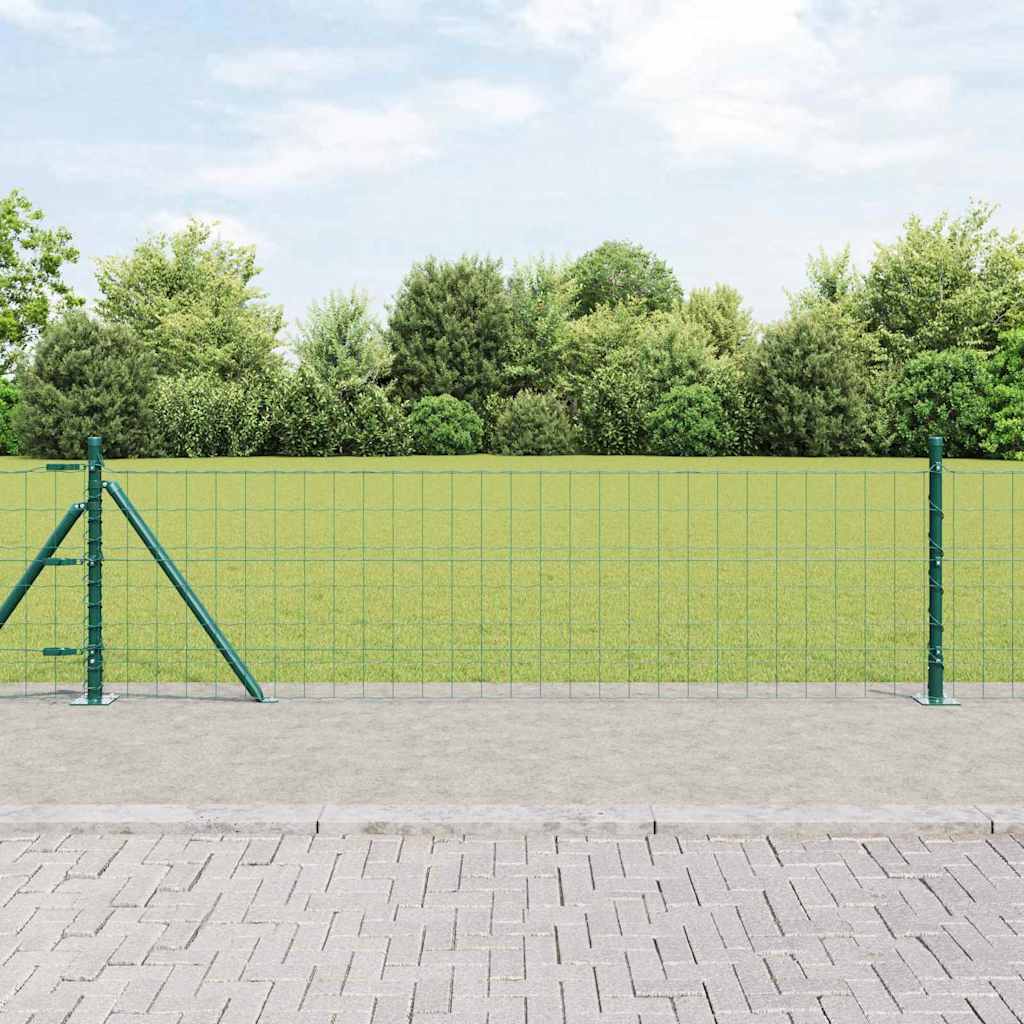 Euro Fence with Concrete Base 50 x 0.4 m PVC-Coated Steel Concrete Base Fix Green 0.6 m 75 x 100 mm mesh