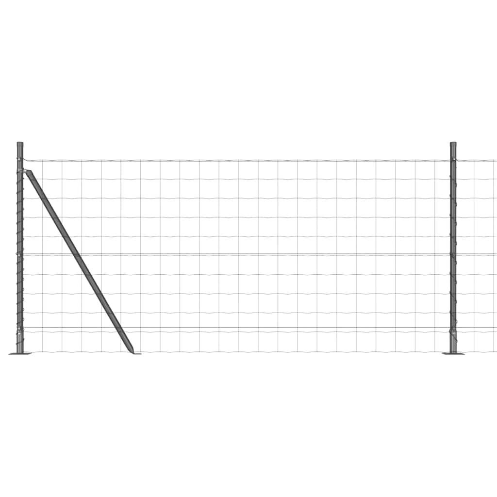 Euro Fence with Concrete Base 10 x 1 m PVC-Coated Steel Concrete Base Fix Grey mesh Size 100 x 100 mm mesh 1 m