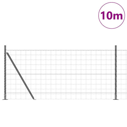 Euro Fence with Concrete Base 10 x 1 m PVC-Coated Steel Concrete Base Fix Grey mesh Size 100 x 100 mm mesh 1 m