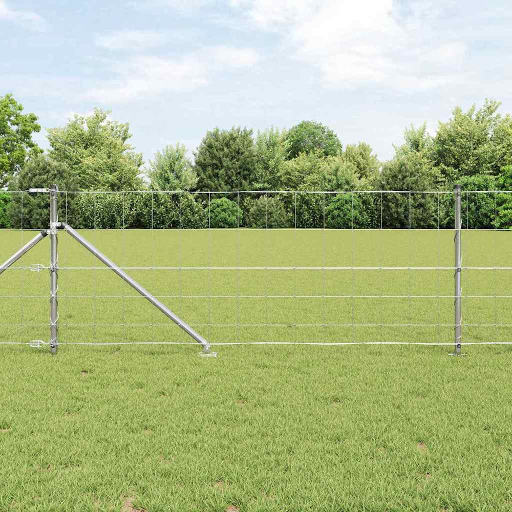 vidaXL Welded Wire Fence with Spikes Galvanised Steel Spike Anchor Fix Length 100 m