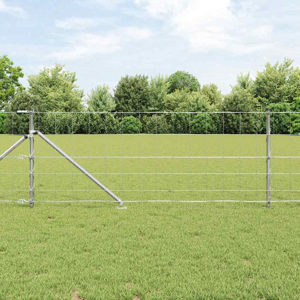 Welded Wire Fence with Spikes Galvanised Steel Spike Anchor Fix Length 100 m 0.8 m 15 cm (6 wires)