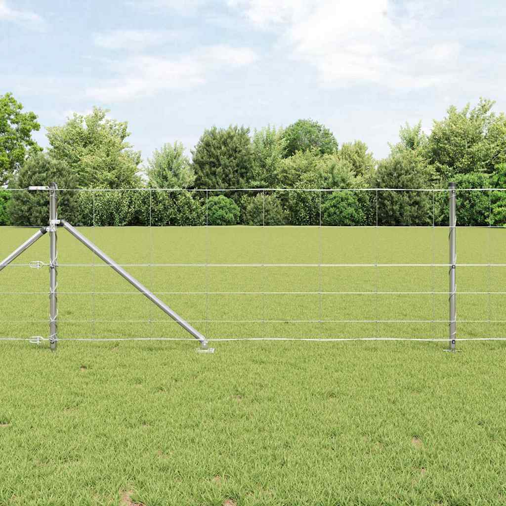 Welded Wire Fence with Spikes Galvanised Steel Spike Anchor Fix Length 100 m 0.8 m 30 cm (6 wires)