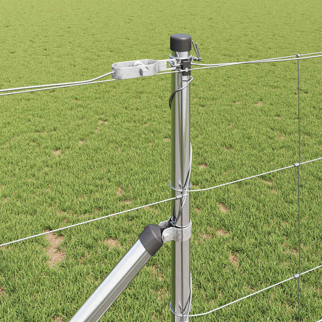 vidaXL Welded Wire Fence with Spikes 100 x 1 m Galvanised Steel Silver 4