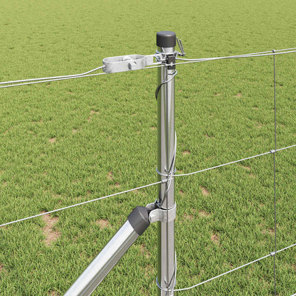 vidaXL Welded Wire Fence with Spikes 100 x 1 m Galvanised Steel Silver 4