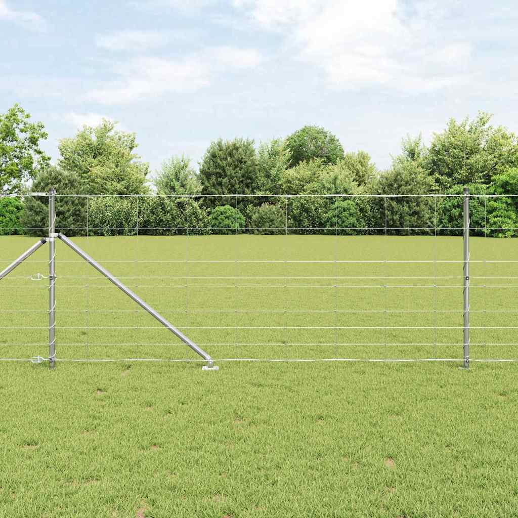 vidaXL Welded Wire Fence with Spikes 100 x 1 m Galvanised Steel Silver 1