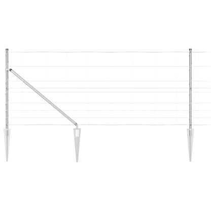 vidaXL Welded Wire Fence with Spikes 100 x 1 m Galvanised Steel Silver 2
