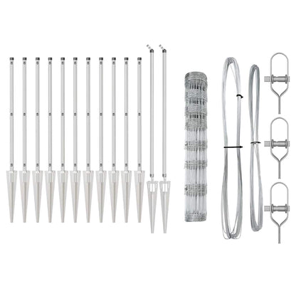 Welded Wire Fence with Spikes Galvanised Steel Spike Anchor Fix Length 100 m 1 m 30 cm (8 wires)