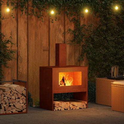Fire Pit Rusty Weathering Steel Weathered steel/brown 60 cm 40 cm